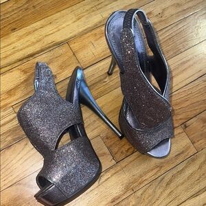 Elegant Glitter Slingback Heels